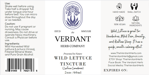 Wild Lettuce Tincture | Small-Batch Herbal Extract | 2 oz