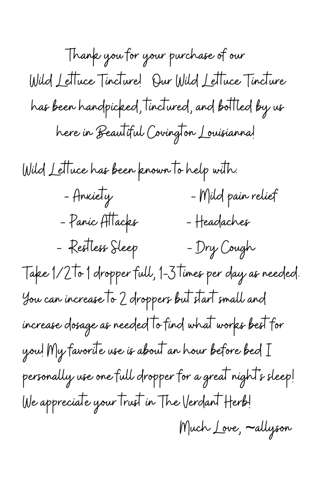 Wild Lettuce Tincture | Small-Batch Herbal Extract | 2 oz